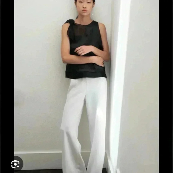 Mute by Joanne Lu M094 Black Patchwork Silk Bow Top New With Tag Size M - Picture 2 of 5